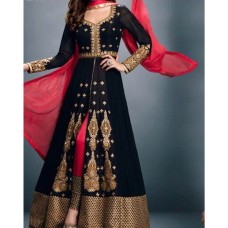 STUNNING BLACK GULZAR ANARKALI STYLE SUIT 