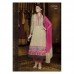 Mehak Cream and Pink Georgette Long Length Designer Dress 