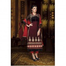 Mehak Red and Black Georgette Long Length Designer Dress 