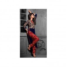 Blue and Red Stunning MAISHA MASKEEN ADDICTION Designer Shalwar Suit