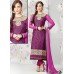 Purple Beautiful Statuesque Party Wear Georgette Churidar Shalwar Suit 