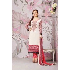 White and Pink Beautiful ZUBEDA CREPE Party Wear Georgette Churidar Shalwar Suit 