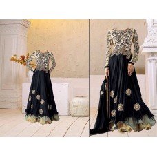 Black Stunning Georgette Floor Length Anarkali Dress