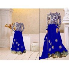 Blue Stunning Georgette Floor Length Anarkali Dress 