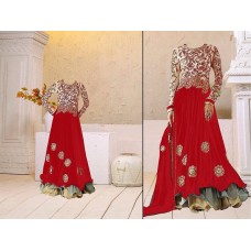 Red Stunning Georgette Floor Length Anarkali Dress