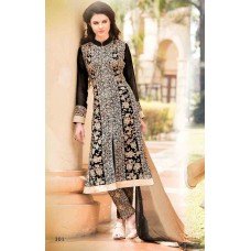 Black Arjaan 3 Georgette Long Length Designer Dress