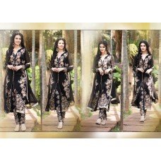 Black Arjaan 3 Georgette Long Length Designer Dress