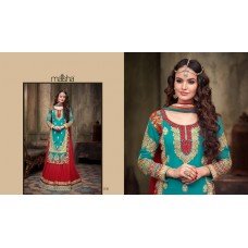 2210 Red and Turquoise Stunning New Maisha Crush Party Wear Dress