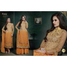 9208 Orange Fiona Lili Semi Stitched Salwar Kameez Suit