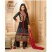 Black and Red CLASSIC KEYAS 4 GEORGETTE LONG LENGTH STRAIGHT SUITS