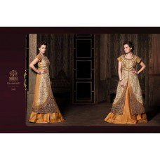 21005 Yellow Mohini Princess Dia Mirza Wedding Wear Dress