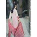 Stunning Hot Pink and Light Beige Chiffon Jacket Style Kameez