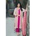 Stunning Hot Pink and Light Beige Chiffon Jacket Style Kameez