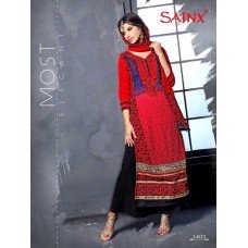 Red and Black OUTSTANDING SAJEELE BY SAINX PARTY WEAR SHALWAR KAMEEZ 