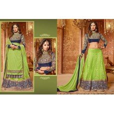 Green and Blue BEAUTIFUL SAARA 3 WEDDING WEAR HEAVY EMBROIDERED LEHENGA 