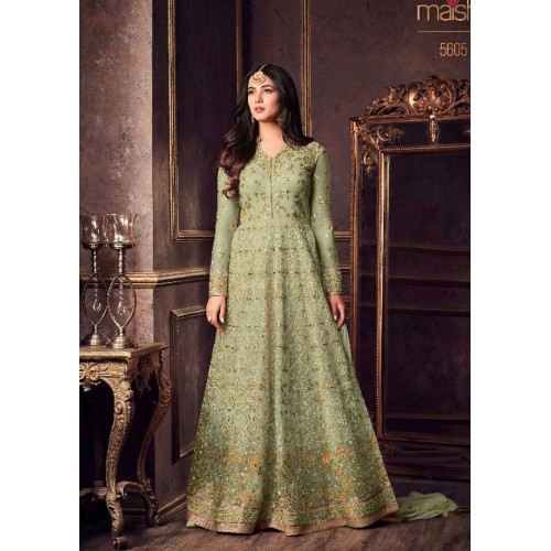 green ghagra dress Olive Green Lehenga Set – Astha Narang main image 0