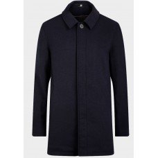 Navy Blue Mens Wool Blend Winter Overcoat