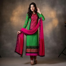 GREEN PARTY WEAR GEORGETTE CHURIDAR SHALWAR 