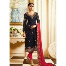 BLUE AND PINK DESIGNER WEDDING CHURIDAR SUIT