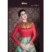 4706-C RED AND TORQUOISE CHENAB DESIGNER EMBROIDERED FLORAL ANARKALI SUIT