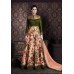 4706-B GREEN AND PEACH CHENAB DESIGNER EMBROIDERED FLORAL ANARKALI SUIT