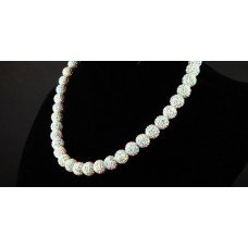 Beautiful White Swarovski Crystal Shamballa Necklace