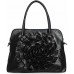 Black Fashion Tote Handbag With Flower