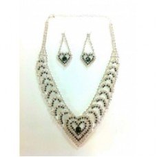 Heart Black Crystal Necklace