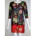 Red Crystal Floral Tunic Dress