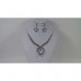 Heart Sketch Blue Crystal Necklace