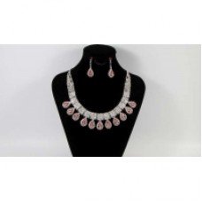 Drops Pink Crystal Necklace