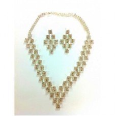 Tartan Gold Crystal Necklace