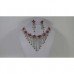 Flower Waterfall Pink Crystal Necklace