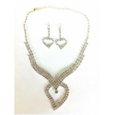 Heart Sketch Gold Crystal Necklace