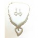 Heart Sketch Gold Crystal Necklace
