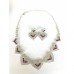 Lotus Hearts Wine Diamante Necklace