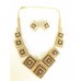 Squares Brown Crystal Necklace