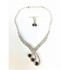 Light Purple Diamante Necklace