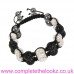 Black and Silver Crystal Unisex Double Shamballa Bracelet