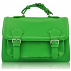 Classic Green Buckle Detail Fashion Satchel