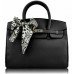 Black Fashion Scarf Tote Handbag
