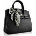 Black Fashion Scarf Tote Handbag