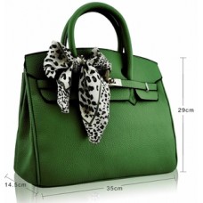 Green Fashion Scarf Tote Handbag