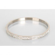 White Crystal Shamballa Bangle