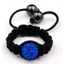 Blue Crystal Shamballa Ring