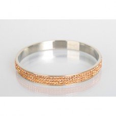 Gold Champagne Crystal Shamballa Bangle