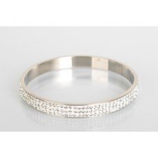 White Crystal Shamballa Bangle