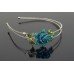 Green and Blue Crystal Flower Head Band