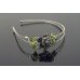 Black and Green Crystal Flower Head Band