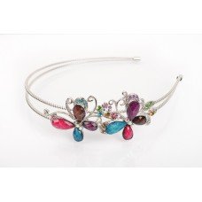 Multi Crystal Butterfly Head Band